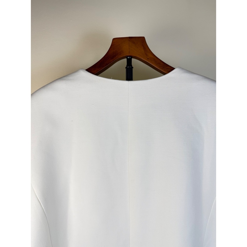 Tahari Arthur Levine Women White Blazer Gold Zip Shoulder Pads size 22W Business - Picture 11 of 15